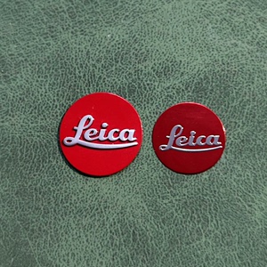 徕卡小红标可乐标全金属双色一体标莱卡logo标