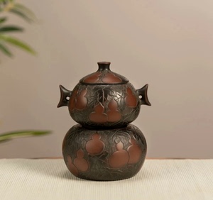 坭兴陶茶壶，斗漏壶底部出水，纯手工制作，球孔，原矿紫红泥健康