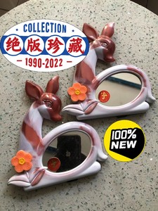 小鹿工艺摆件镜子，九O年北京第十一届亚运会纪念品！北京昌平七