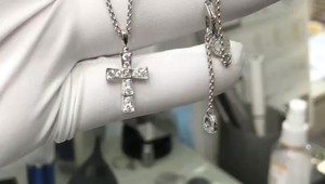 宝格丽BVLGARI同款定制十字架钻石项链18k白金钻石