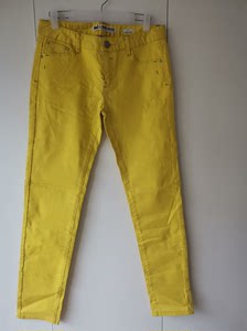 美特斯邦威黄色牛仔裤小直管铅笔裤   全新 售出不退换