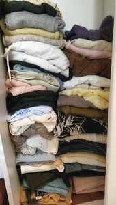 太爱买衣服 导致家里太多衣服 卫衣 毛衣短袖各种都有 100
