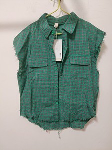 木子西男女童短袖格子衬衫   130，衣长50-54，三件包