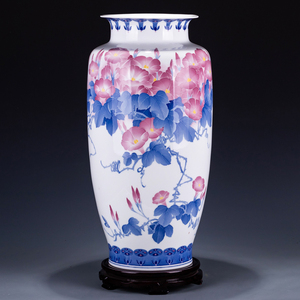 重工重器系湖南省陶瓷艺术大师周爱平手绘天天向上花瓶摆件