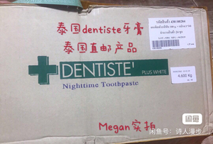 泰国超市入泰国dentiste牙膏健丽白牙膏泰国牙膏100g