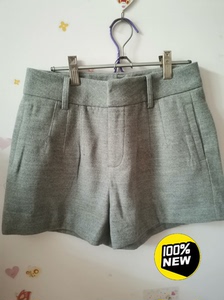 全新M码毛呢灰色短裤，jamor品牌，160/68A，腰围6