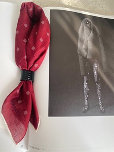 Givenchy/纪梵希 法式复古勃艮第红色男士方巾绅士领巾