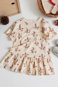 milk barn同款连衣裙夏季儿童冰感穿搭蘑菇兔子大象连衣