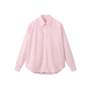 HM女装通勤气质宽松慵懒风粉色减龄衬衫女衬衣 1119246
