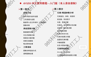 Avizo教程-个人录制中文配套使用教程说明、CT、SEM图