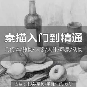 素描课程！零基础学画画、美术网络电子教学，视频教程绘画素描网