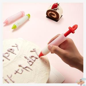 4头硅胶裱花笔巧克力酱奶油枪DIY蛋糕装饰写字笔曲奇饼干烘焙工具