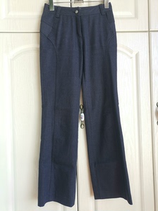 休闲女裤，蓝灰色，裤腰2.0尺，裤长99厘米，大腿围52厘米