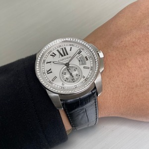 9.8新卡地亚男士手表后镶钻自动机械腕表W7100037公价52500元