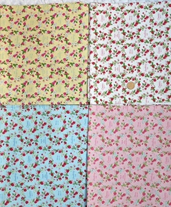 印花棉布，4个颜色，都是一码，长90厘米，幅宽110厘米