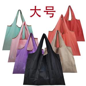 中号折叠买菜包便携纯色超市环保购物袋结实兜子水果袋旅行包绝色