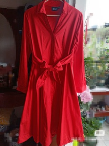 ONLY夏季新款桔梗红色裙子气质收腰A字连衣裙。S码（160