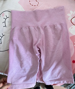 bumpro粉紫色s码五分裤 料子是滑溜溜的 比较适合夏天