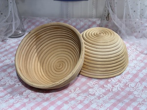 面包篮发酵馒头筐柳编圆形竹篮越南藤编长面包模具。就2个了。2