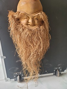 竹根雕刻，寿星老，胡子眉毛是一体的，不是粘上去的