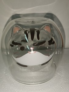 猫咪双层玻璃杯！全新，未使用内胆是一个倒置的猫头，隔热，保温