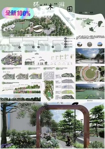 原创 1公园，2广场，3居住区等场地设计整套方案包含（CAD