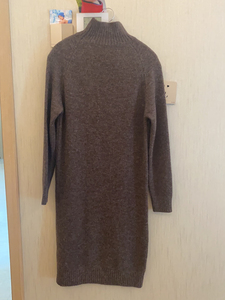 全新韩国购入暖棕色长款半高领女款长毛衣 毛衣裙 冬季保暖毛衣