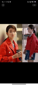 短款新款韩版女外套欢乐颂2乔欣关雎尔明星同款红色牛仔上衣（9