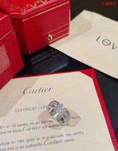 情侣对戒Cartier卡地亚 love系列 满天星满钻戒指1