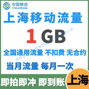 上海移动流量流量1GB 即时到账