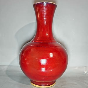 农村收来的古玩杂项瓷器元代季红釉赏瓶二手闲置旧货收藏花瓶