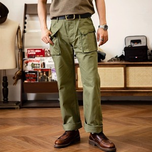 红风 P44军裤   绿色宽松直筒阔腿裤