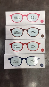 日本jins防蓝光眼镜玳瑁色，透明镜片阻挡25%蓝光，透光率