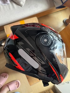 LS2双镜面揭面头盔 FF345灰红色 3xl #摩托车头盔