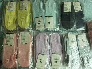 全棉时代10双混色男女袜透气船袜短 星期袜，可单色或混色 。