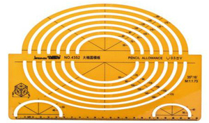 金丝猴大椭圆模板建筑模板圆形圆弧模版塑料尺学生设计用尺4352