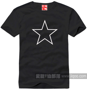 来自星星的你时尚流行元素边框五角星可定制短袖T恤衫1件包邮