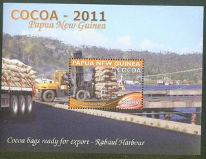 PNG-L108A 巴布新几内亚 2011年可可生产及运送过程邮票小型张