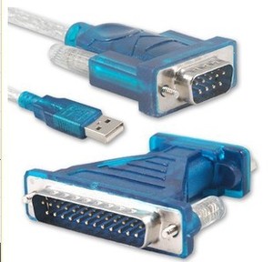 USB转串口线(COM)+25针并口 USB-RS232 九针串口转换线