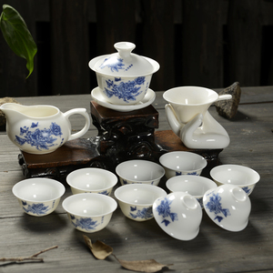 辉跃经典 功夫茶具套装冰裂茶具 骨瓷陶瓷整套茶具 茶具套组