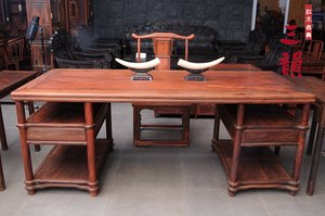 红木家具 中式书案画案实木画桌书法桌仿古书桌 老挝大红酸值画案