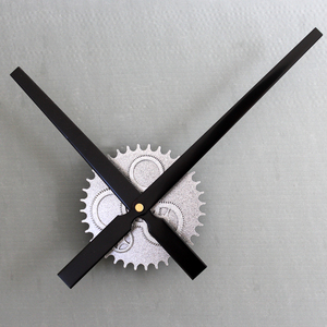 大指针30CM金属木头质感复古齿轮挂钟机芯DIY时钟表创意壁钟静音