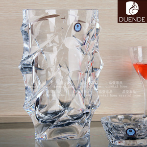 【专柜正品】捷克Duende 高档水晶花瓶 玻璃花瓶 不规则艺术花瓶