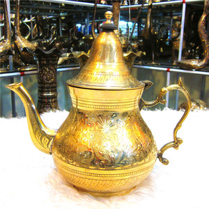 印度传统手工艺品进口印度铜雕餐具民族壶印度餐具茶壶咖啡壶工艺