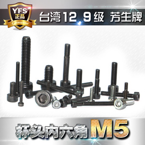 12.9级高强度YFS芳生内六角杯头螺丝圆柱头螺栓M5*6*8*10*12~95mm