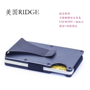 美国金属Ridge钱夹钱航空铝包Wallet不锈钢便携碳纤维卡夹卡包