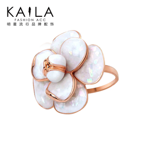 KAiLA赫本之花戒指 女 韩版时尚气质食指指环 优雅生日礼物