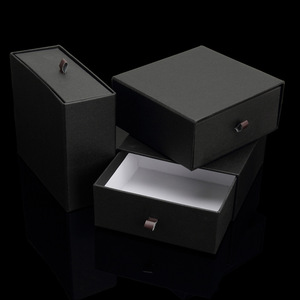 黑色皮带包装盒精品腰带礼品盒方形抽拉式纸盒广州工厂定制做logo