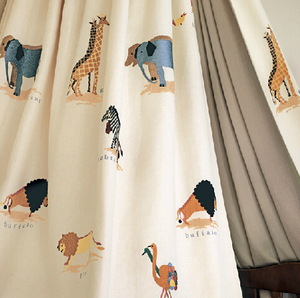 英国布艺 定制窗帘 英国进口面料桑德森Z11小动物图案 儿童房
