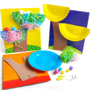 希宝鸟窝小鸟的家 幼儿园儿童亲子手工DIY创意粘贴制作材料包玩具